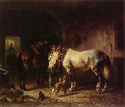 Wouterus Verschuur Saddling the horses Spain oil painting artist